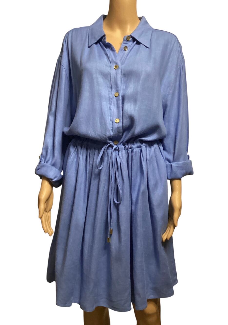 La Blanca Delphine Coast Shirt Dress Cover Up - Chambray  size‎ L blue